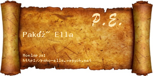 Pakó Ella névjegykártya